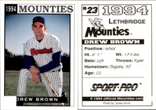 Drew Brown 1994 Sport Pro Lethbridge Mounties #23 Card *AutographDen*