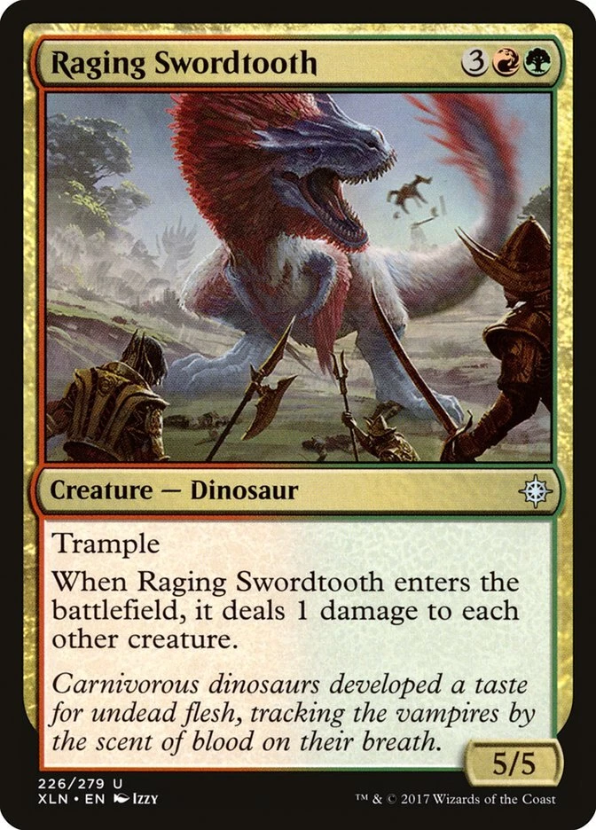 MTG Magic the Gathering Raging Swordtooth (226/317) Ixalan LP - Image 1 of 1