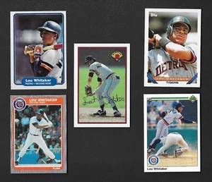 LOU WHITAKER 5-card Lot - Detroit Tigers - Topps, Bowman, Fleer, Upper Deck (NM) - Picture 1 of 2