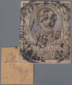 1901 REGNO D' ITALIA FLOREALE NR.75g VARIETA NON DENTELL USATO RR FIRMA EM.DIENA - Picture 1 of 1