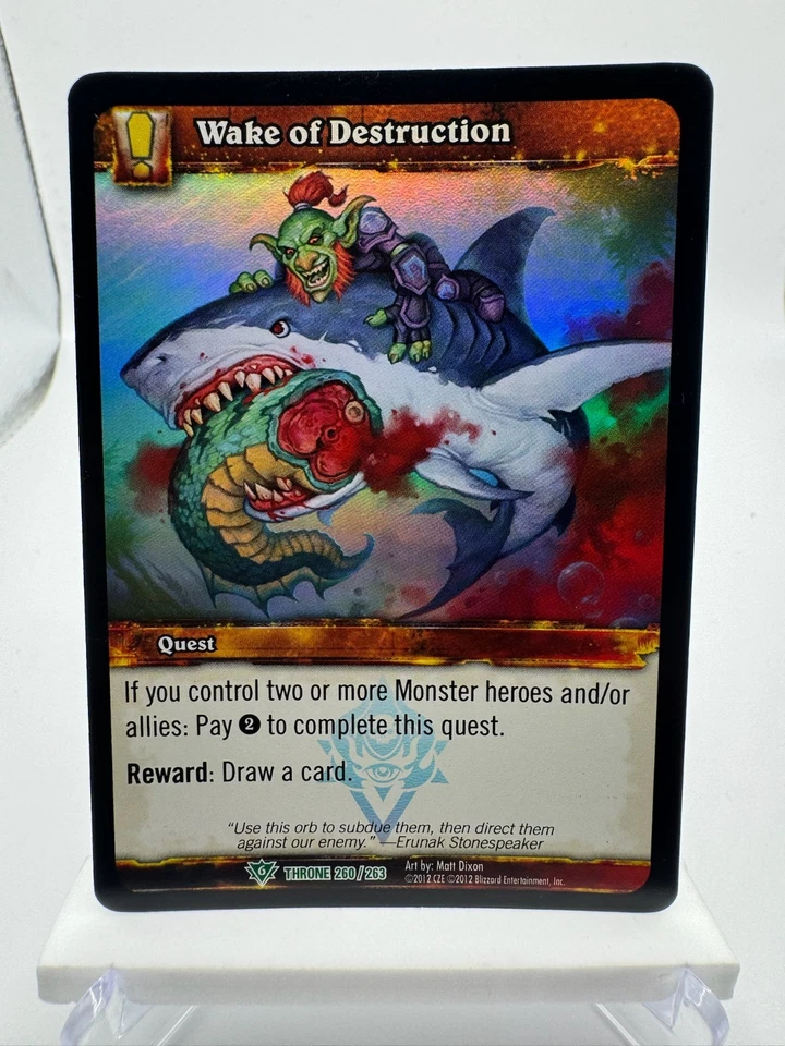World of Warcraft TCG Foil Promo Throne of the Tides Wake of Destruction - Image 1 of 1