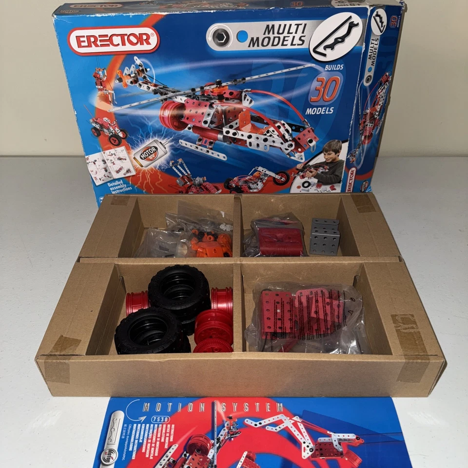 Erector Set #7530 Motion System Multimodels 352 Parts Motorized 30 Moving Models - Image 1 of 4