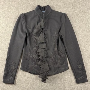 Giacca Ralph Lauren vintage donna S nera lana cashmere militare ussaro volant - Foto 1 di 16
