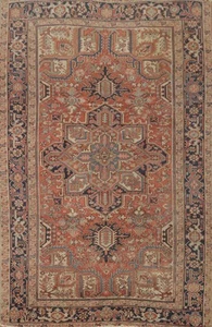 Vegetable Dye Rust Wool Hand-knotted Room Size Area Rug Antique Carpet 8x11 - Picture 1 of 18