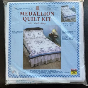 Jack Dempsey Medallion Quilt Kit Embroidery Printed Fabric Pattern 54 XXX Stars - Picture 1 of 6