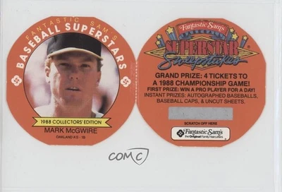 1988 Fantastic Sam's Baseball Superstars Disc Mark McGwire #3 - Image 1 of 2