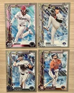 4 Card 2025 Topps Holiday Baseball Silver/Gray Glitter Lot NO DUPLICATES. Wood - Picture 1 of 1