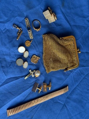 Altes Konvolut Modeschmuck alter Goldschmuck - Bild 1 von 2