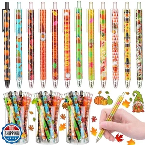 72 Piezas Bolígrafos de Otoño - Bolígrafos Día de Acción de Gracias a Granel - Gnomo Hoja de Calabaza  - Imagen 1 de 5