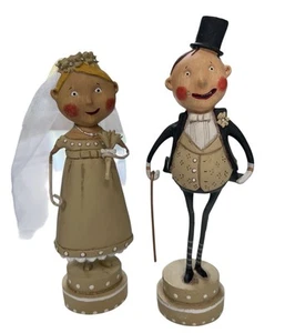Lori Mitchell Wedding Belle and Lucky Fella Figurines Bride & Groom - Picture 1 of 10