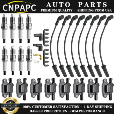 Cnpapc 8* UF413 Ignition Coils + 41-962 Spark Plugs + Spark Plug Wires For Chevy - Image 1 of 4