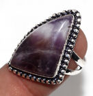 925 Argent Plated-Banded Améthyste Ethnique Gemstone Ring Bijoux USA Size-6.5 GW