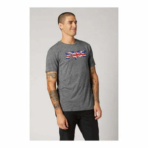 Fox Racing Mens MX Tee T-Shirt UK Flag Premium Heather Grey XL WAS $29.95 - Picture 1 of 2