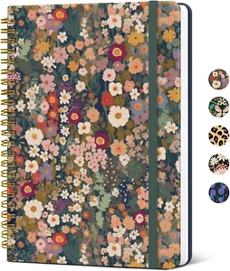 Lined Spiral Journal Notebook for Women, A5 Cute College Ruled Hardcover Noteboo - Picture 1 of 12
