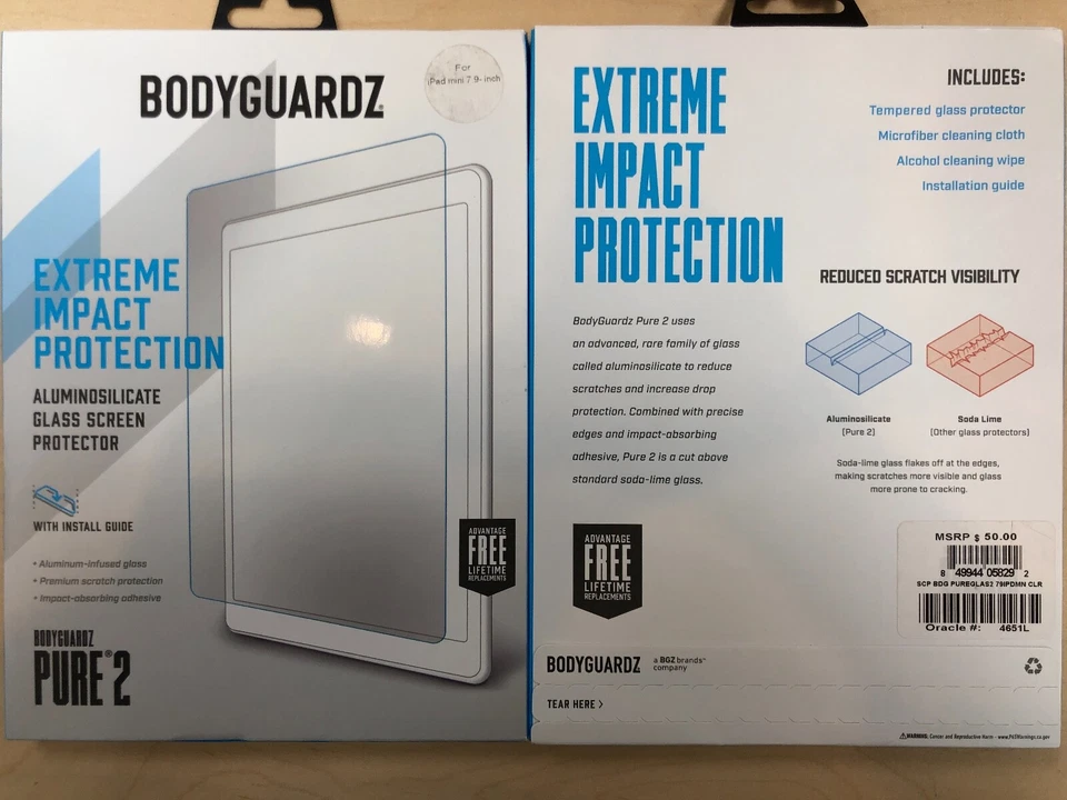 BodyGuardz ScreenGuardz Pure Tempered Glass for Apple iPad mini 7.9 inch  - Image 1 of 2