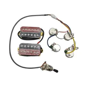Pastillas personalizadas negras rojas Humbucker 4C conductor con arnés de cableado - Imagen 1 de 11