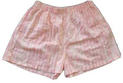 Pantalones Cortos Old Navy Rosa Blanco Rayas Niña XL 14/16 Cintura Elástica Pull On Foto 1 de 4