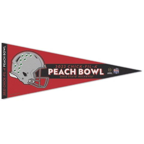 2022 Peach Bowl Semi Final Ohio State Buckeyes 12x30 Premium Pennant Cover