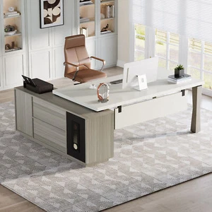 Tribesigns L-Shape Executive Desk Large Office Desk with Cabinet Storage Shelves - Picture 1 of 18