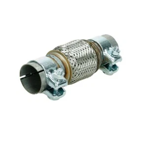 TUYAU FLEXIBLE TUBE ECHAPPEMENT 50x100 mm 2x COLLIERS UNIVERSEL ACIER INOXYDABLE - Picture 1 of 4