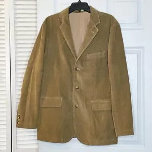 J Crew Corduroy Blazer Jacket Mens Size M Tan Brown 3-Button Sport Coat Preppy - Picture 1 of 10
