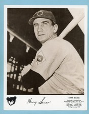 1952 Dixie Lids Premium Hank Sauer Chicago Cubs Baseball Photo