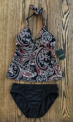 Lauren Ralph Lauren Halter Tankini Swimsuit 2 Piece Set Size 6 NWT - Image 1 of 4