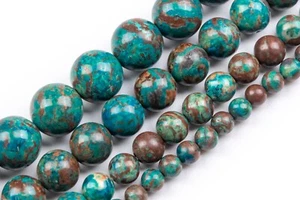 Natural Brown Green Chrysocolla Beads Grade AAA Round Loose Beads 4/6/8/10MM - Picture 1 of 4