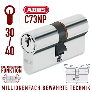 ABUS C73 N+G 30/40 Türzylinder Schließzylinder Doppelzylinder bis 100 Schlüssel - Picture 1 of 24