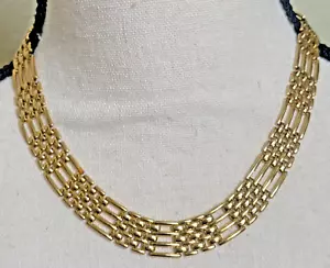 Vintage Napier goldfarbene Panther Gliederkette Halsband 16 Zoll klassisch MCM - Bild 1 von 7