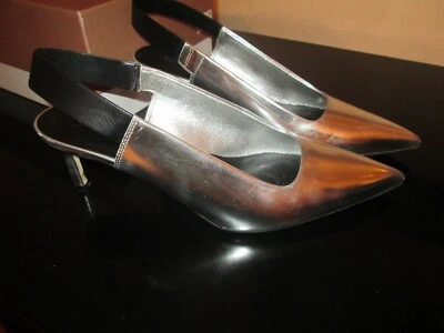 VIA SPIGA SILVER SLINGBACK,SIZE 8,LEATHER - Image 1 of 4