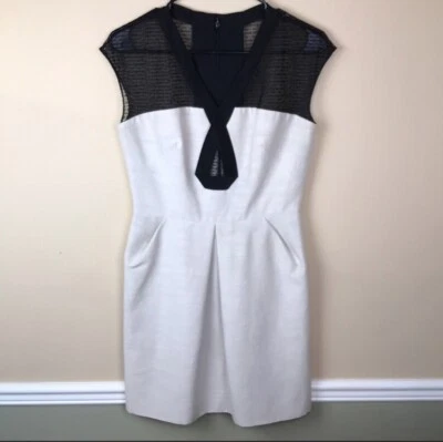 Vestido Feminino Lela Rose Bordado Taupe e Preto Top Forrado de Seda Tamanho 6 - Imagem 1 de 4