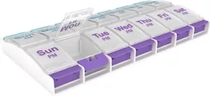 EZY Dose Push Button 7 Day Am/pm Organizer (67585) - Multicolor pill planner - Picture 1 of 5