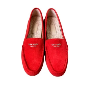 Kate Spade New York Dakota Women's Red/Orange Suede Loafers Size 5.5 NWOB - Picture 1 of 12