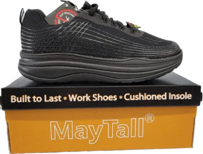 Men Shoes Black Work Slip Resistant Wide Width Lace Up Comfort Soft MayTall 7200