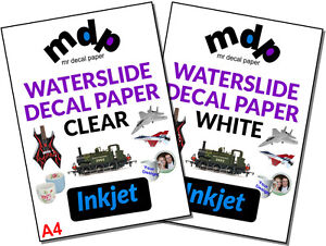 Water Slide Decal Paper A4 INKJET Waterslide Transfer Paper – TEN PACK SIZES