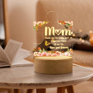 Mothers Day Gifts from Daughter/Son, Mothers Day Puzzle Piece Sign with LED Ligh - Picture 1 of 7