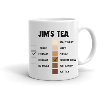 *PERSONALISED* Tea Chart/Preference 11oz Mug by Forever Personal Designs ®