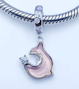 Opal Rosa Delfin Hänger Charm Tier Sea Life Echt 925 Sterling Silber 💖 - Bild 1 von 12