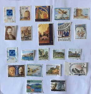 Griechenland 21 Briefmarken gest. aus der Vor-Euro-Währungsära ausgegeben vor 2002. - Bild 1 von 1