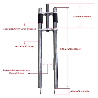 1" Thread 26" Fork Triple Tree Double Shoulder Bicycle Fork 26*3.5" Tire Bike - Image 1 of 4