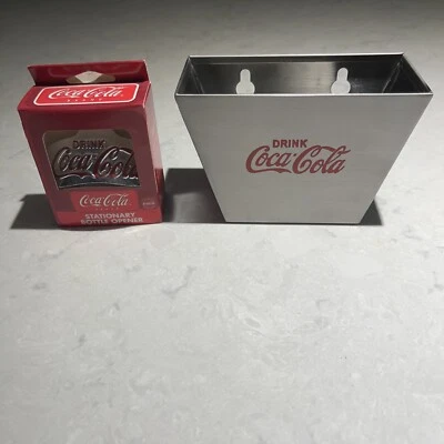  Coca Cola Wall Mount Bottle Opener and Coca Cola Coke Bottle Cap Catcher Set - Image 1 of 4