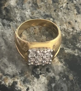 Vintage Lind Herren 14K HGE Kubik Zirkonia Ring Größe 12 - Bild 1 von 4