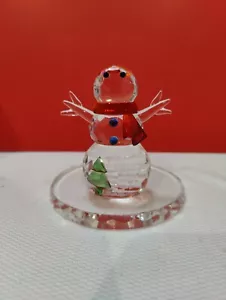Partylite Snowman Tea Light Candle Holder Sparkle Lite Crystal - Picture 1 of 10