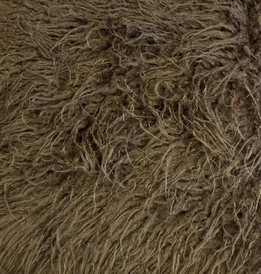 Tela rizada de pelo largo de piel sintética marrón ALPACA/60” de ancho/se vende por yarda Foto 1 de 1