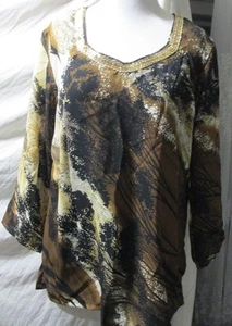 NEU Bedruckte Chiffon Tunika Top Bluse - Bedruckte Kurta Gr. XL44 - Bild 1 von 2