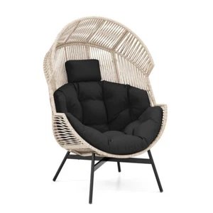 Patio Outdoor Garden Egg Chair Rattan Wicker Heavy Duty w/Soft & Thick Cushions - Picture 1 of 9