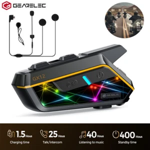 Motorcycle Helmet Wireless Intercom 10 Riders BT Interphone FM Radio Music Share - Picture 1 of 14