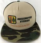 Vintage Hoegemeyer Hybrids Snapback Trucker Hat Cap Usa Camoflauge Camo Farm