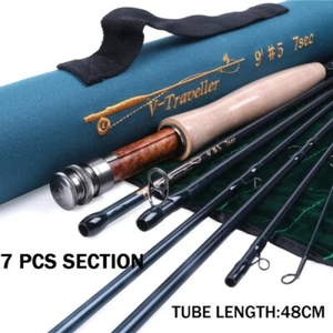 V-traveller Fly Fishing Rod 5/6/7/8wt 9ft 7pcs IM10 Carbon fiber Travel Fly Rod - Picture 1 of 12